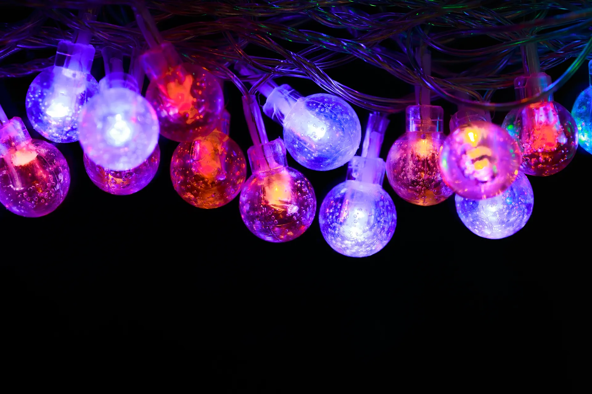 Globe-shaped Christmas lightbulbs