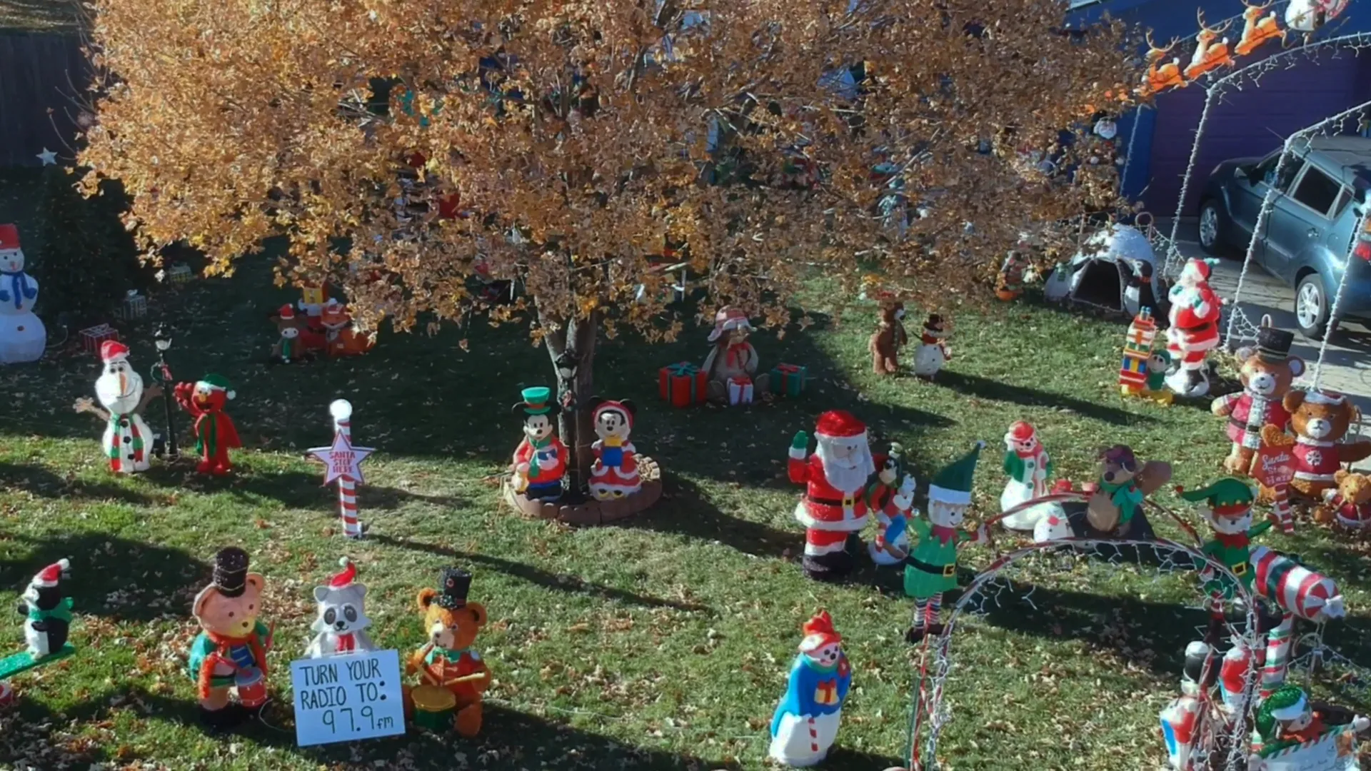 Light display yard scene